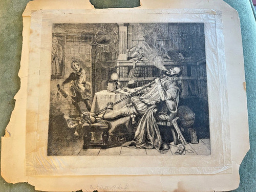Antique engraving douseing - antique, of